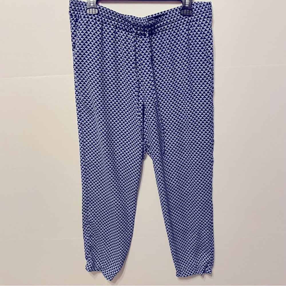 Gap Blue Geometric Pattern Polyester Joggers Sz L